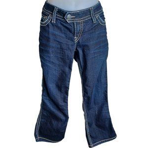 Silver Womens Tuesday Skinny Crop‎ Jeans Size 31 Dark Wash Stretch Denim